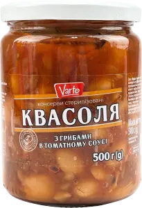 Фото 10 - Квасоля Varto з грибами в томатному соусі консервована 500 г