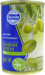 Фото 10 - Оливки Вигода зелені з кісточкою 300 г