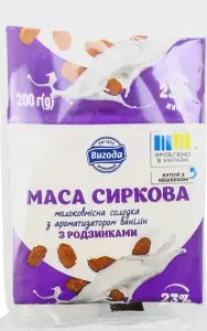 Фото 8 - Маса сиркова Вигода молоковмісна солодка з родзинками 23% 200 г