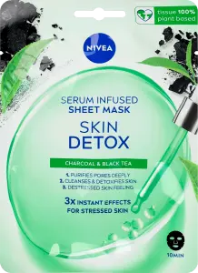 Фото 2 - Тканинна маска для обличчя Nivea "Детокс: Супер-очищення" з чорним вугіллям 28 г