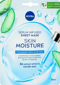 Фото 6 - Тканинна маска для обличчя Nivea "Зволоження: гідробаланс" з алое віра та гіалуроновою кислотою 28 г