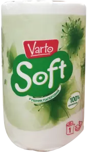 Фото 12 - Рушник паперовий Varto Soft тришаровий 1 шт.