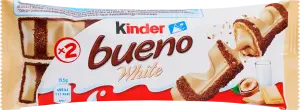 Фото 3 - Шоколадний батончик Kinder Bueno White 39 г