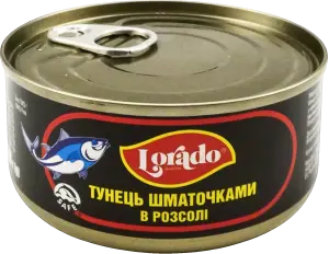 Фото 9 - Тунець Lorado шматочки у власному соку 170 г