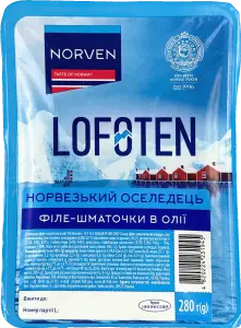 Фото 2 - Оселедець Norven філе-шматочки слабосолоний в олії 280 г