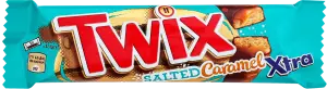 Фото 1 - Батончик Twix шоколадний з печивом і солоної карамеллю 75 г