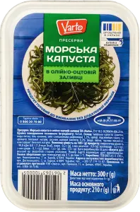 Фото 1 - Морська капуста Varto в олійно-оцетній заливці 300 г