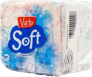 Фото 9 - Серветки Varto Soft столові одношарові 23х24 см 100 шт
