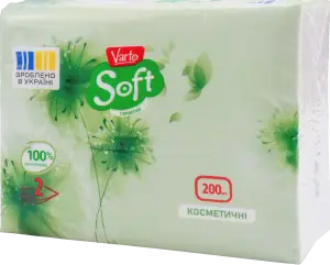 Фото 4 - Серветки паперові Varto Soft косметичні 200 шт.