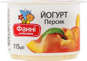 Фото 5 - Йогурт Фанні персик 1.5% 115 г