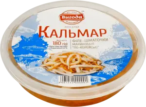 Фото 8 - Кальмар філе-шматочки Вигода в маринаді по-корейськи 180 г