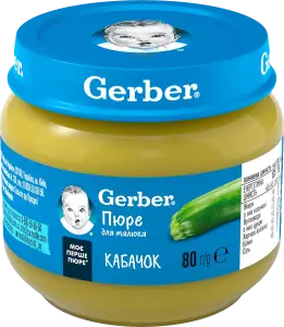 Фото 7 - Пюре Gerber Кабачок для дітей від 6 місяців овочеве 80 г 