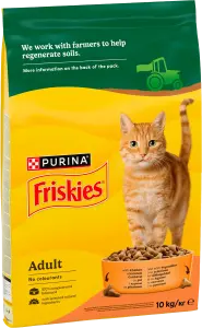 Фото 12 - Сухий корм для кішок Purina Friskies Adult з куркою і овочами 10 кг