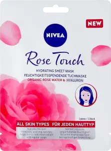 Фото 1 - Маска для обличчя Nivea Organic Rose тканинна гіалуронова 1 шт