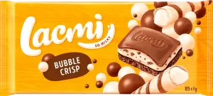 Фото 7 - Шоколад Roshen Lacmi Buble Crisp молочний пористий з молочною начинкою та кріспі 85 г