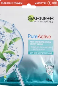 Фото 3 - Тканинна маска для обличчя Garnier Skin Naturals Чиста Шкіра для жирної та проблемної шкіри 23 г