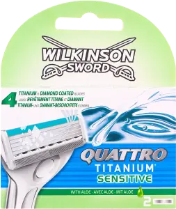 Фото 7 - Картридж чоловічий Wilkinson Quattro Titanium Sensitive 2 шт