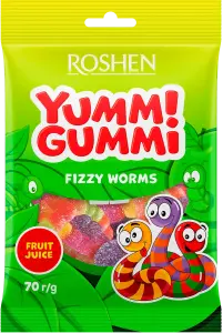 Фото 4 - Цукерки Roshen Yummi Gummi Fizzy Worms 70 г