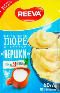 Фото 7 - Пюре Reeva картопляне зі смаком вершків саше 60 г