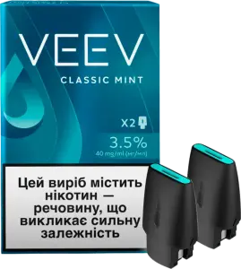 Фото 2 - Картридж Veev Classic Mint змінний 1.5мл 3.5% 2 шт