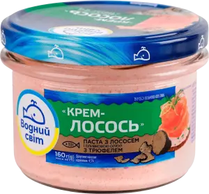 Фото 8 - Крем-паста Водний Світ з лососем і оливковою олією з трюфелем 160 г