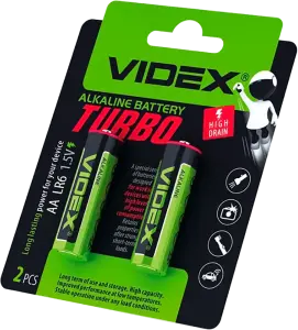 Фото 11 - Батарейка Videx LR6/AA Turbo лужна 2 шт