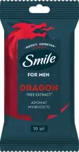 Фото 12 - Серветки вологі Smile Dragon антибактеріальні для чоловіків з екстрактом драконового дерева 10 шт