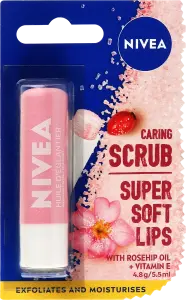 Фото 7 - Скраб-бальзам для губ Nivea Super Soft Lips з олією шипшини 4.8 г