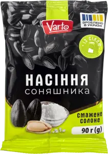 Фото 6 - Насіння соняшника Varto смажене солоне 90 г