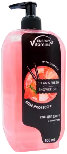 Фото 11 - Гель для душу Energy of Vitamins Rose Prosecco з шимером 500 мл