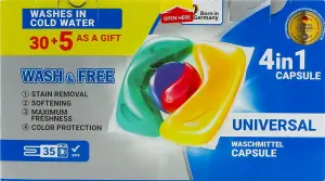 Фото 6 - Капсули для прання Wash&Free Universal 35 шт