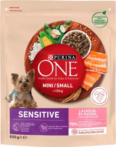 Фото 2 - Корм для собак Purina One Mini з лососем та рисом для дрібних порід 800 г