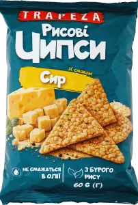 Фото 8 - Чипси рисові Trapeza зі смаком сиру 60 г