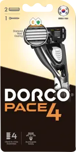 Фото 12 - Станок Dorco Pace4 чоловічий + 2 картриджі 