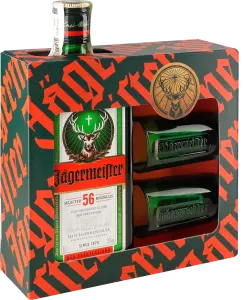 Фото 5 - Набір лікер Jägermeister 35% 0,7 л + 2 зелені шоти