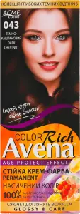 Фото 4 - Крем-фарба для волосся Avena Rich Color №043 Темно-каштановий