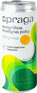 Фото 10 - Напій Spraga Комбуча яблучний енергетичний 330 мл