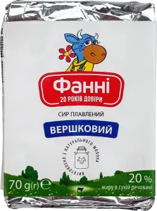 Фото 12 - Сир Фанні Вершковий плавлений 20% 70 г