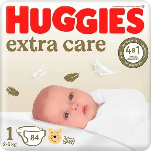 Фото 4 - Підгузники Huggies Extra Care  Mega 1 2-5 кг 84 шт
