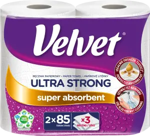 Фото 5 - Рушник паперовий Velvet Ultra strong 3-шаровий 2 рулони