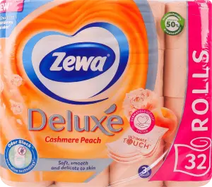 Фото 5 - Папір туалетний Zewa Deluxe Персик 3-шаровий 32 шт