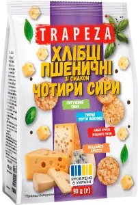 Фото 12 - Міні-Хлібці Trapeza Пшеничні зі смаком Чотири сири 90 г