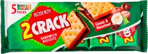 Фото 10 - Крекер Roshen 2 Crack з начинкою Какао та Горіх 190 г