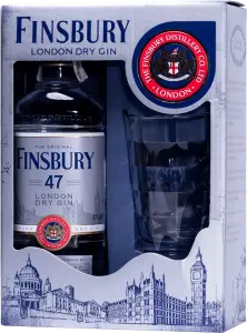 Фото 1 - Джин Finsbury Platinum 47% 0.7 л набір з склянкою 380 мл