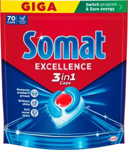 Фото 8 - Таблетки для миття посуду Somat Excellence для посудомийних машин 70 шт