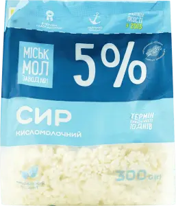 Фото 3 - Сир Міськмолзавод №1 кисломолочний 5% 300 г