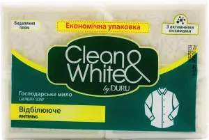 Фото 4 - Мило Duru Clean & White господарське відбілююче 120 г 4 шт