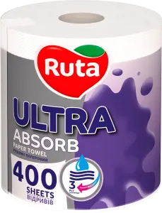 Фото 4 - Рушник паперовий Ruta Ultra 3-шаровий 1 шт