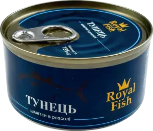 Фото 9 - Тунець Royal Fish шматки у розсолі 185 г