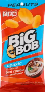 Фото 8 - Арахіс Big Bob солоний зі смаком Білі гриби та сметана 60 г